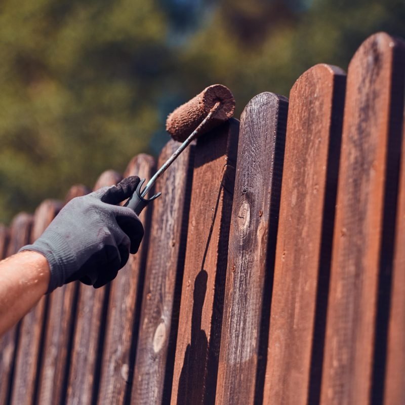 man-protective-gloves-is-painting-wooden-fence-bright-summer-day-min